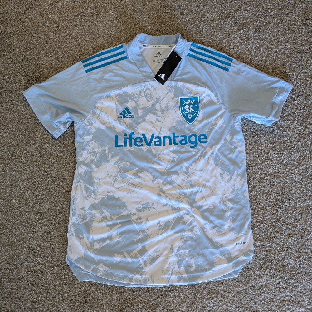Adidas Real Salt Lake Soccer Jersey Men's Size L Prime Blue RARE 2021 NWT MLS